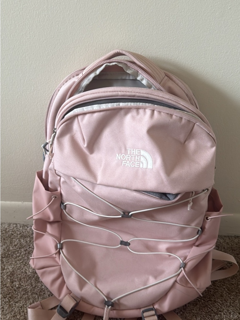 The North Face Pink Women's Backpack with Front Bungee